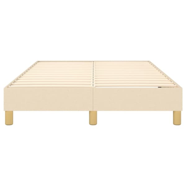 Boxspring-sängram gräddvit 120x200 cm tyg