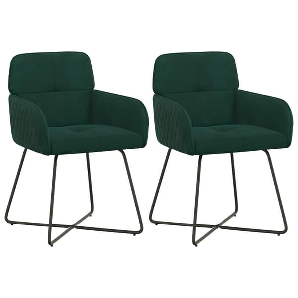 Matstolar 2 pcs Sammet Mörkgrön 59 x 56,5 x 86 cm