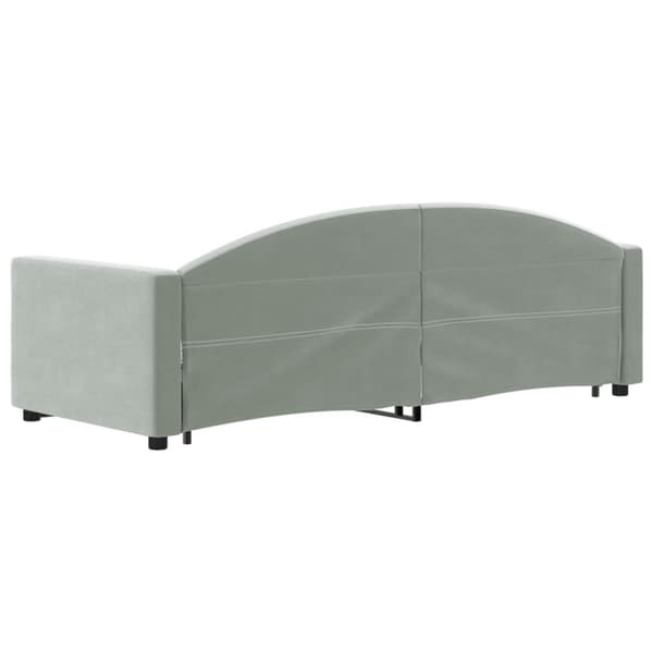 Dagbädd utdragbar med lådor ljusgrå 80x200 cm sammet