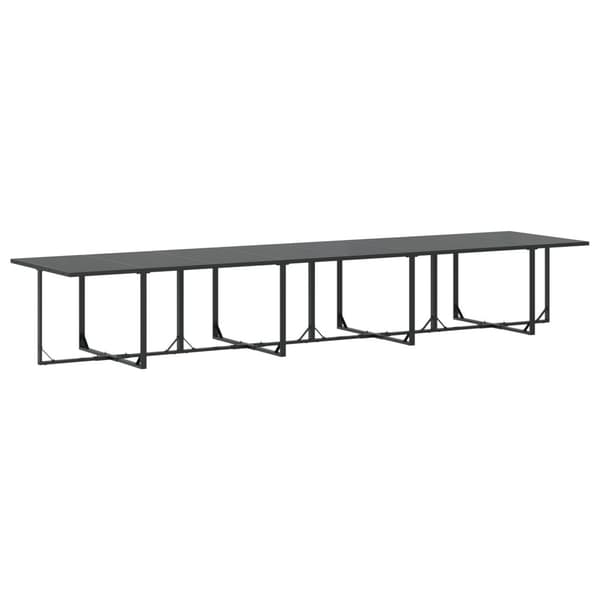 Trädgårdsmöbelset 9 pcs Svart Stål