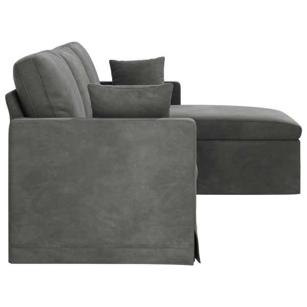 Soffa Mörkgrå 228 x 134 x 80 cm Sammet