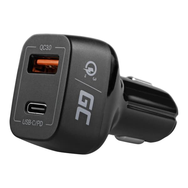 Green Cell strömadapter för bil - USB, USB-C - 42 watt