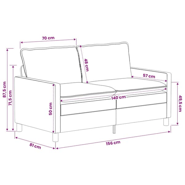 Soffa Mörkblå 156 x 81 x 87,5 cm Polyester
