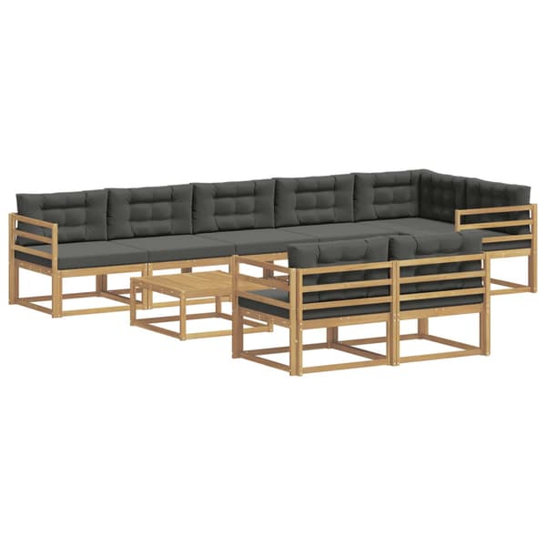 Utomhussoffset 9 pcs Vit och antracit 79 x 79 x 37 cm Polyester