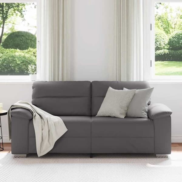 2-sitssoffa grå 180x81x84 cm konstläder