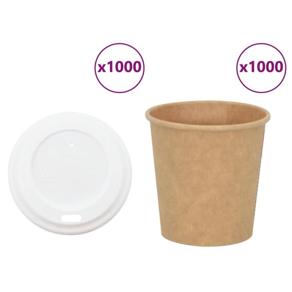 Kaffekoppar i papper med lock 1000 st 4oz 100ml