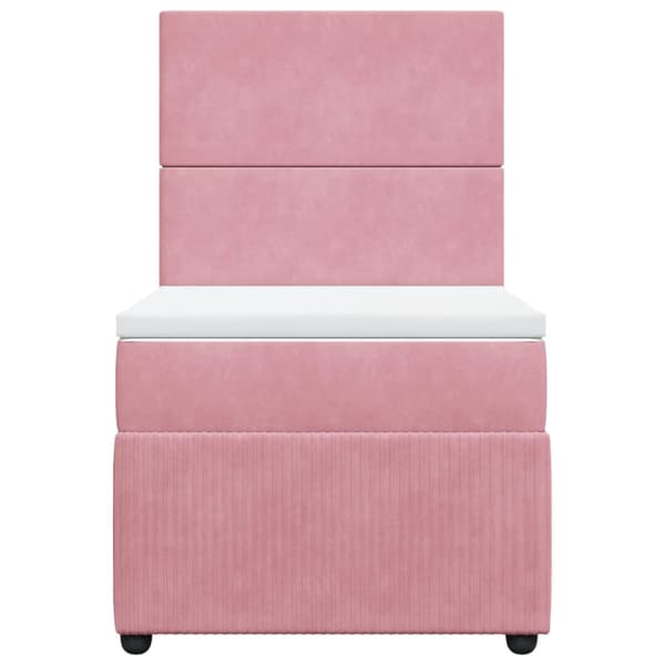 Ramsäng med madrass rosa 90x200 cm sammet