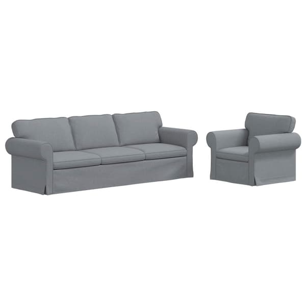 Soffset 2 pcs Ljusgrå 245 x 82 x 80 cm tyg