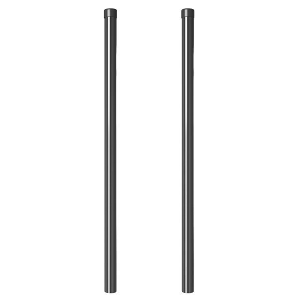 Stängselstolpe 2 pcs Grå 100 cm Pulverlackerad stål