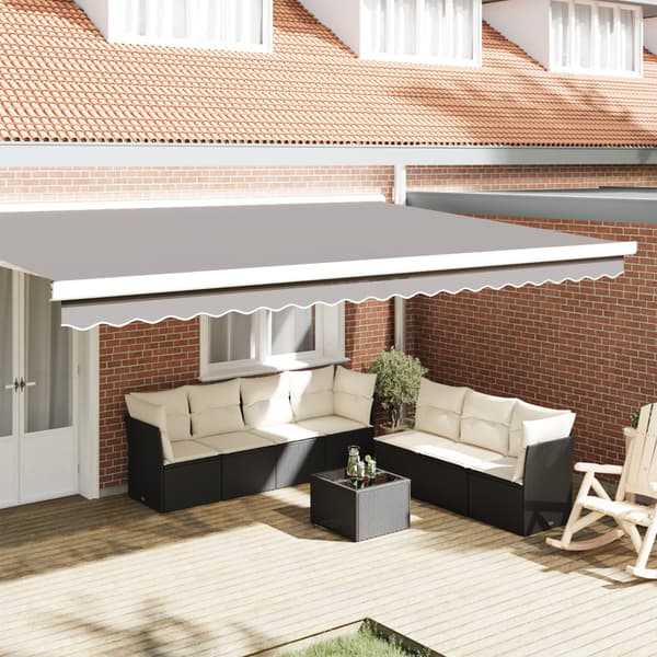 Markisvalance Ljusgrå 480 x 20 cm Kanvas