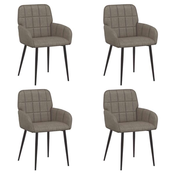 Matstolar 4 pcs Konstläder Grå 57 x 50 x 85 cm