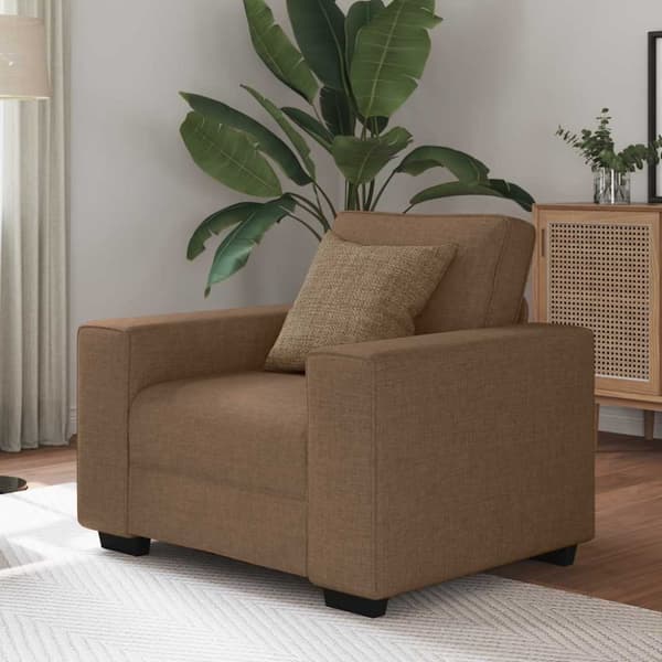 Soffstol brun 100x77x82 cm tyg