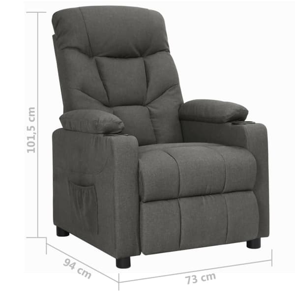 Reclinerfåtölj mörkgrå tyg