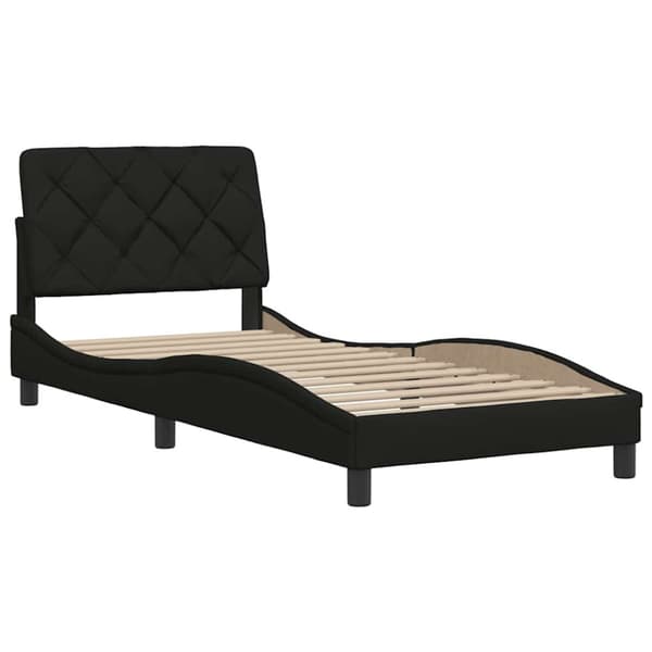 Bed Frame without Mattress Black 80x200 cm Fabric