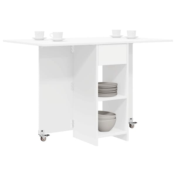 Matbord 115 x 70 x 75 cm Konstruerat trä Vit Rektangulär