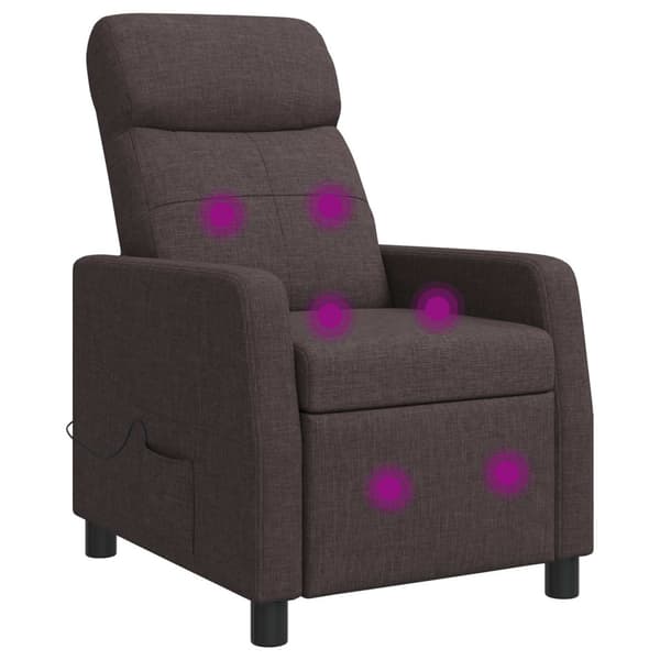 Massagefåtölj Mörkbrun Tyg