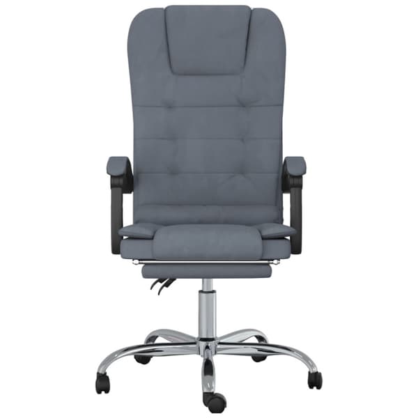 Kontorsstol med massage mörkgrå sammet