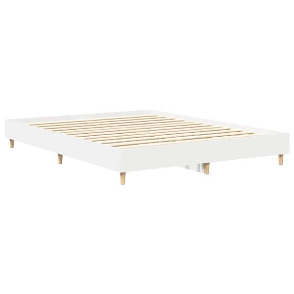 Sängram 2 pcs Vit 152 x 203 cm Konstruerat trä