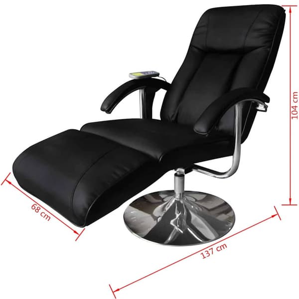 Massagefåtölj svart konstläder