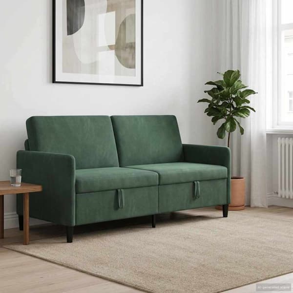 Soffa med förvaring Havgrön 192 x 78 x 87 cm Polyester