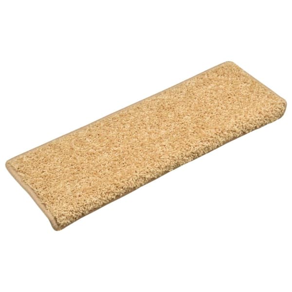 Trappmattor 10 st 65x21x4 cm beige rektangulär kant