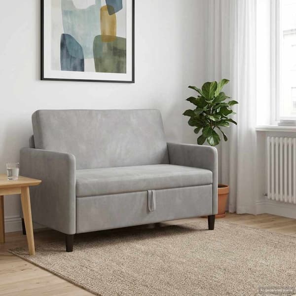 Soffa med förvaring Ljusgrå 122 x 78 x 87 cm Polyester