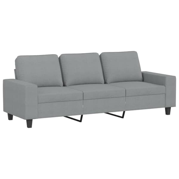 3-sitssoffa ljusgrå 180 cm tyg