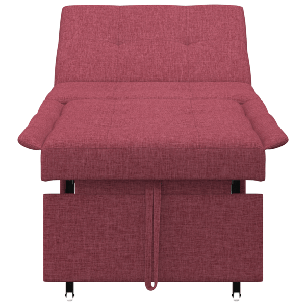 Pull Out Sofa Bed Vinröd 194 x 50 x 82 cm tyg