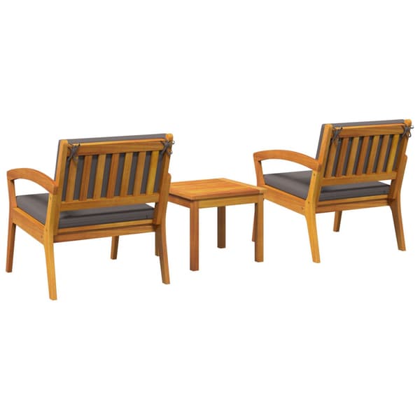 Bistroset med kudde 3 pcs Brun Polyester