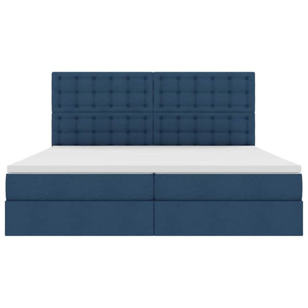 Förvaringssäng med madrass Blå 200 x 200 cm Polyester
