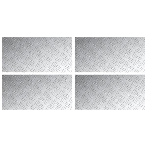 Trappsteg Rektangulär 4 pcs Silver 80 x 40 cm Aluminium