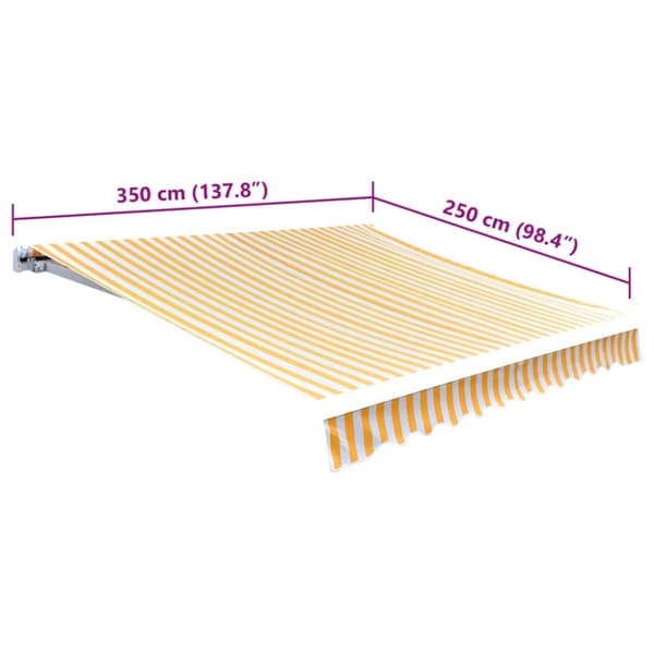 Markisduk orange & vit 3,5x2,5 m