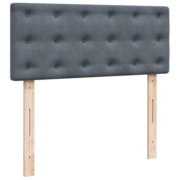 Ramsäng med madrass mörkgrå 120x190 cm sammet