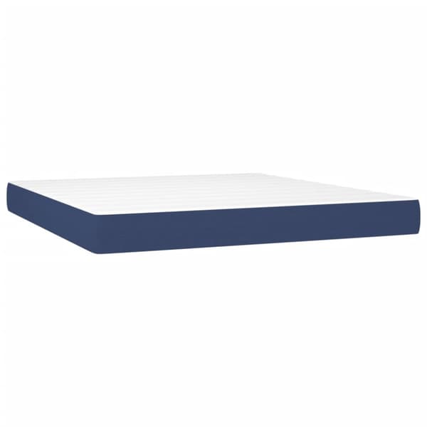 Ramsäng med madrass blå 160x200 cm tyg