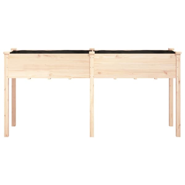 Odlingslåda med foder 161x45x76 cm massivt granträ
