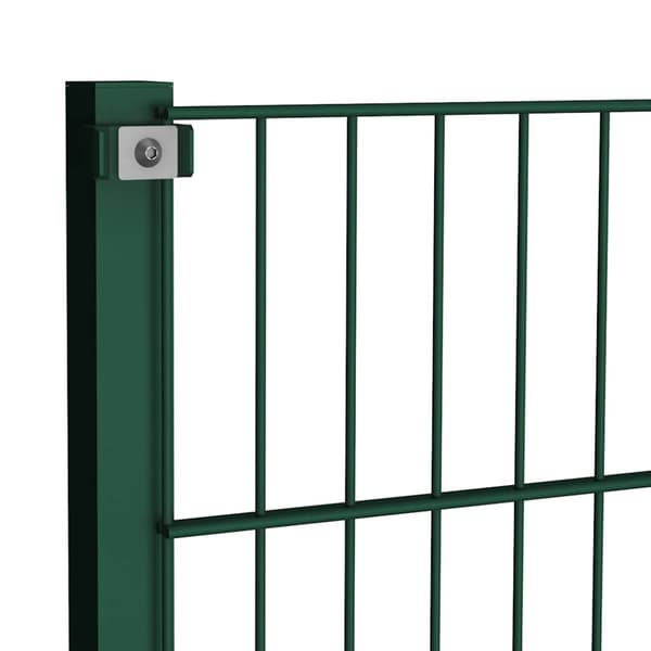 Staketpanel med stolpar järn 176,5x200 cm grön