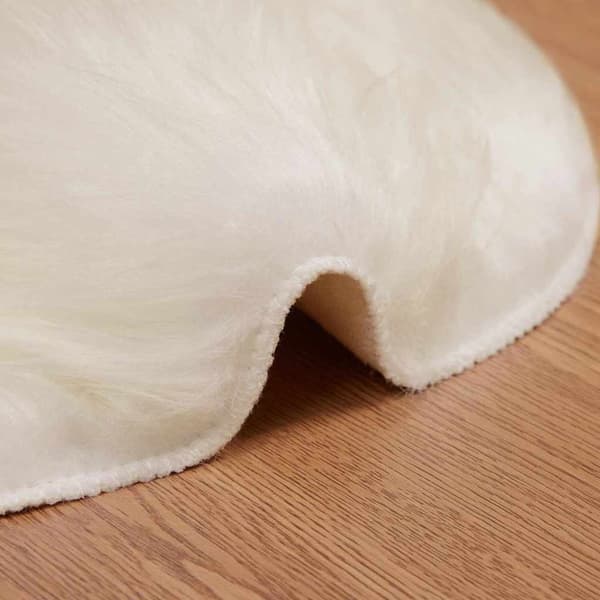 Fuskfäll matta TAFALLA Vit 60 x 90 cm Polyester