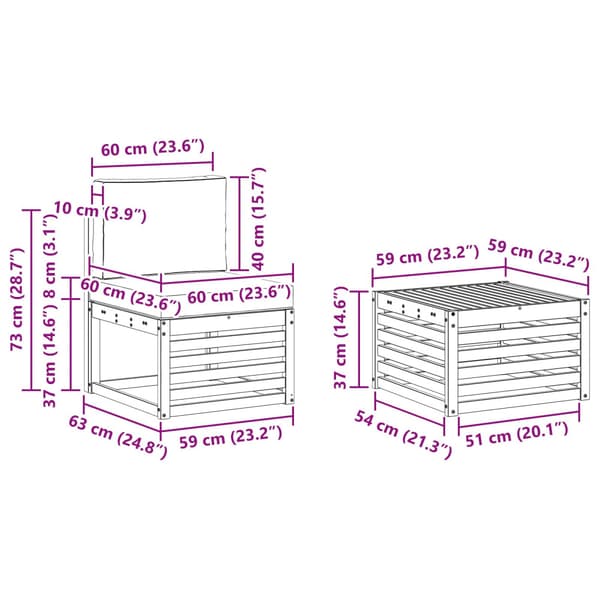 Utomhussoffset med kudde 7 pcs Vit och antracit Polyester