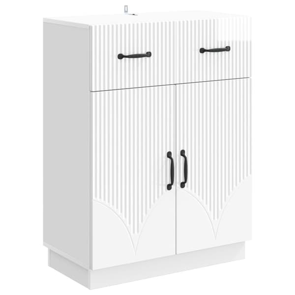 Sideboard Vit högglans 66 x 34,5 x 87 cm Konstruerat trä