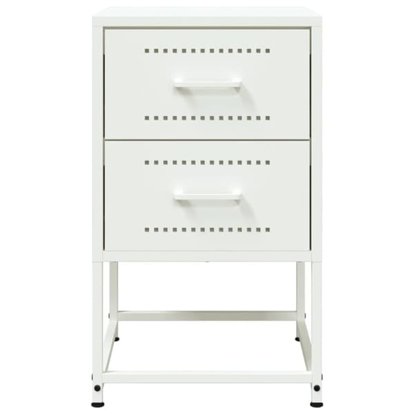 Sängbord 2 st vit 36x39x60,5 cm stål
