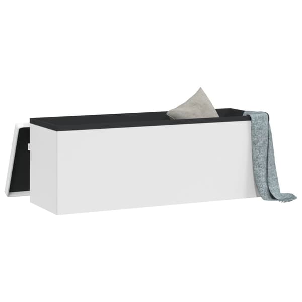 Förvaringsbänk vikbar vit PVC