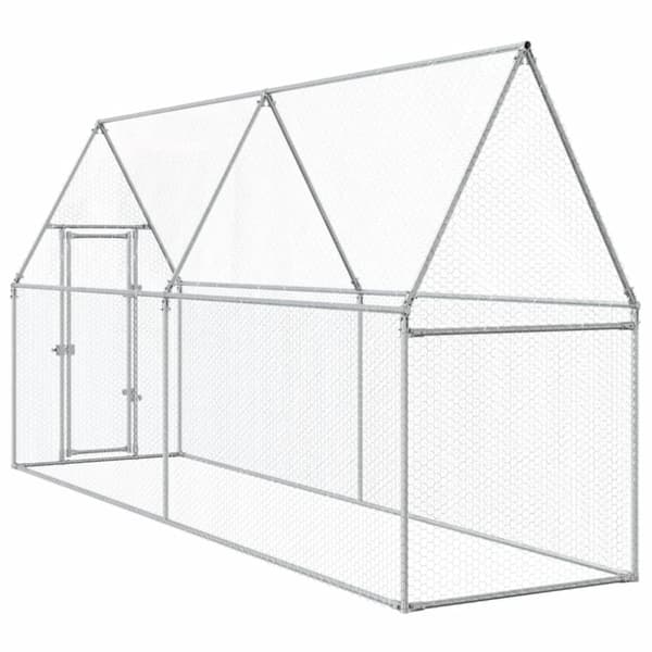 Hönsbur silver 400x100x190 cm galvaniserat stål