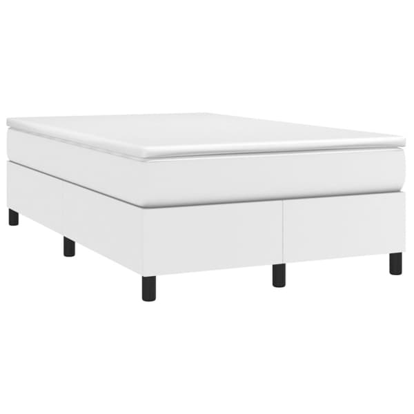 Boxspring-sängram vit 120x200 cm konstläder