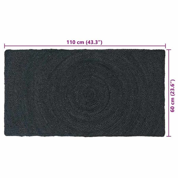 Områdesmattor Rektangulär Mörkgrå 60 x 110 cm Jute