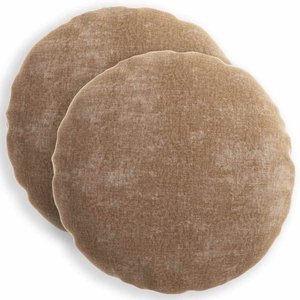 Kuddöverdrag 2 st HEERLEN Brun Ø 60 cm Chenilletyg