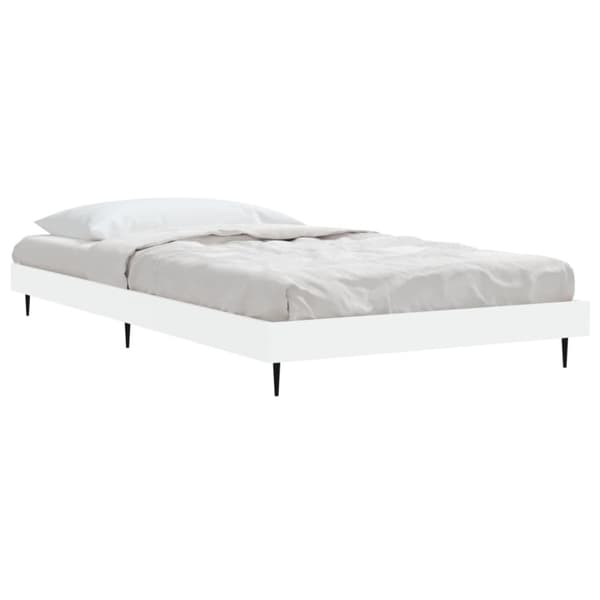 Sängram vit 90x200 cm konstruerat trä