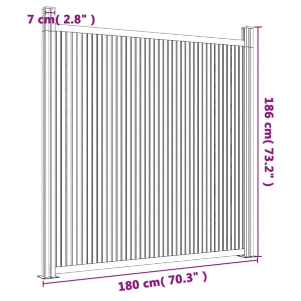 Staketpanel WPC brun 180x186 cm