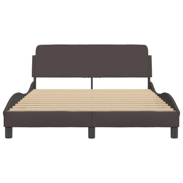 Bed Frame "Dover" Dark Brown 120x200 cm Fabric