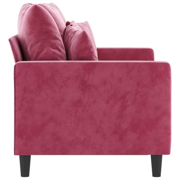 2-sitssoffa vinröd 120 cm sammet