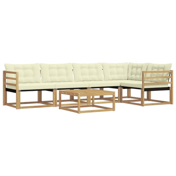 Utomhussoffset 6 pcs Vit och grädde 79 x 79 x 37 cm